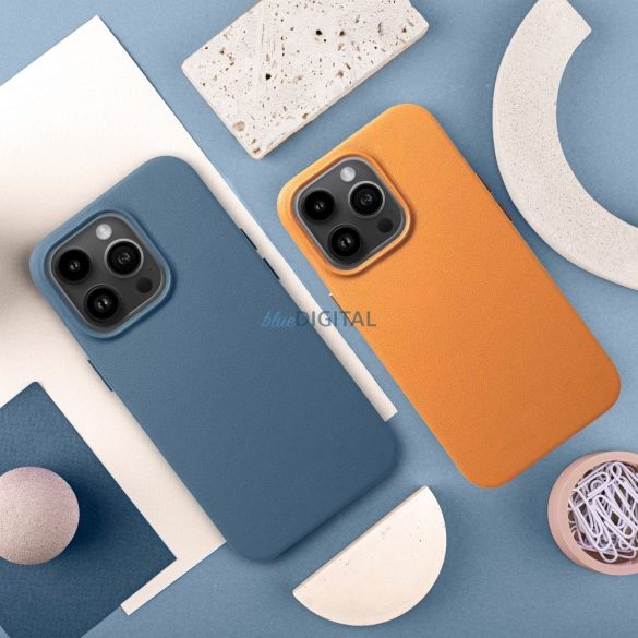 Carcasa din piele pentru IPHONE 12 PRO MAX albastru indigo