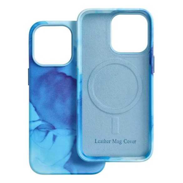 Carcasa din piele pentru IPHONE 13 PRO albastru splash