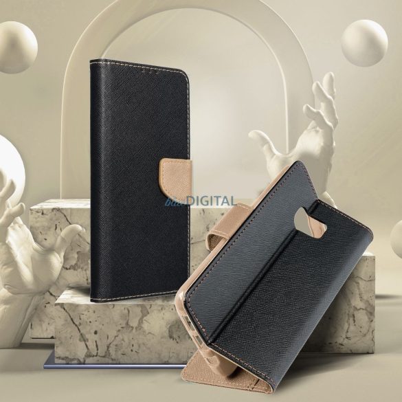 Husa Fancy Book pentru SAMSUNG A34 negru/auriu