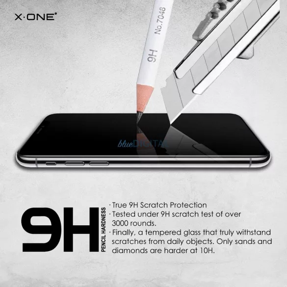 X-One Extra Strong 9H mată oleofobică din sticlă temperată cu finisaj negru iPhone 13 Pro Max/14 Plus
