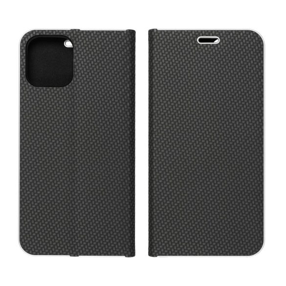 LUNA Husă tip carte Carbon pentru XIAOMI Redmi NOTE 12 PRO Plus 5G negru