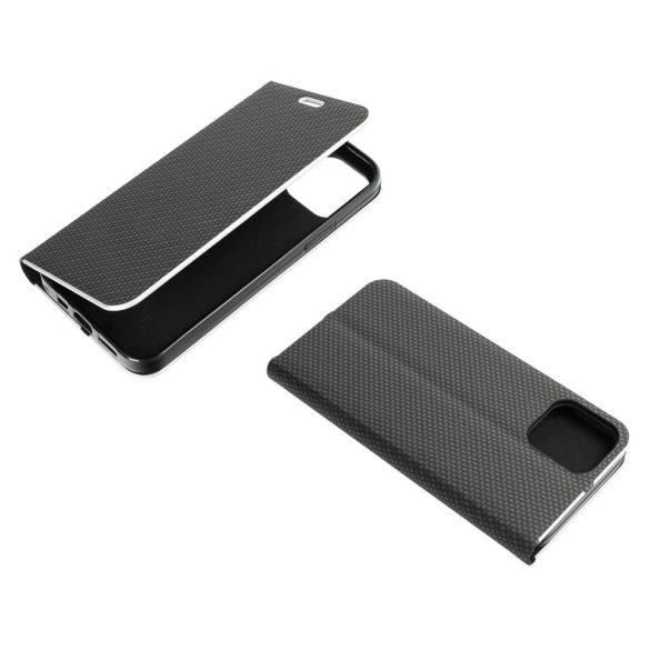 LUNA Husă tip carte Carbon pentru XIAOMI Redmi NOTE 12 PRO Plus 5G negru