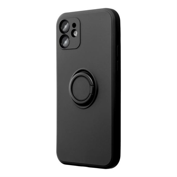 Husa SILICONE RING pentru IPHONE 15 PRO neagra
