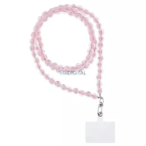 Pandantiv COLORAT pentru telefon / lungime cablu 120 cm (60 cm în buclă) / pe gât - roz deschis