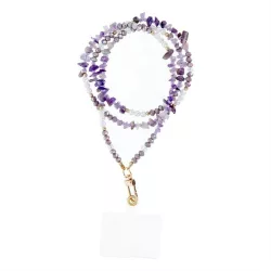   Pandantiv STONE pentru telefon / lungime cablu 82cm (41cm în buclă) / pe gât - violet