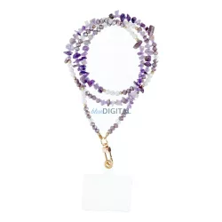   Pandantiv STONE pentru telefon / lungime cablu 82cm (41cm în buclă) / pe gât - violet