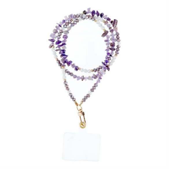 Pandantiv STONE pentru telefon / lungime cablu 82cm (41cm în buclă) / pe gât - violet