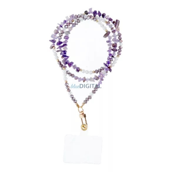 Pandantiv STONE pentru telefon / lungime cablu 82cm (41cm în buclă) / pe gât - violet