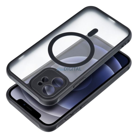 Husă Full Matte Mag Husă compatibilă cu MagSafe pentru IPHONE 12 negru
