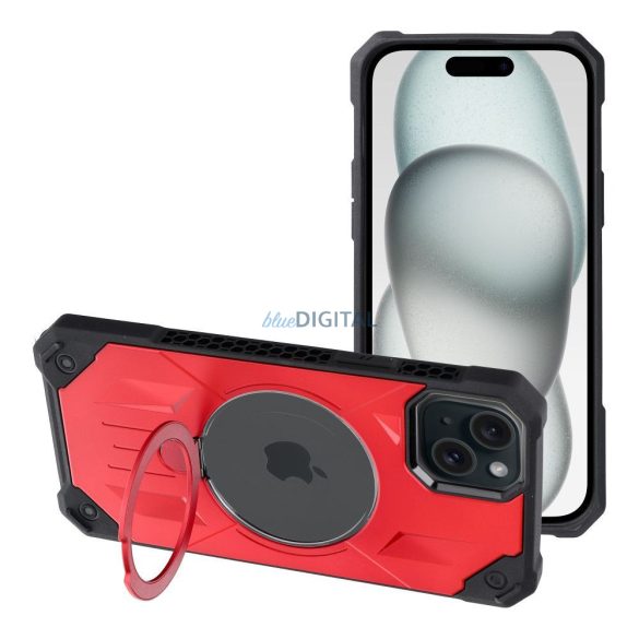 Husa Armor Mag Cover compatibila cu MagSafe pentru IPHONE 15 PLUS rosie