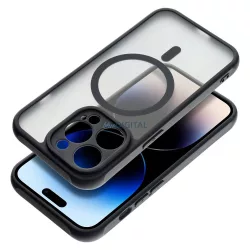   HUSĂ! - Husă Full Matte Mag Husă compatibilă cu MagSafe pentru IPHONE 15 PRO MAX negru