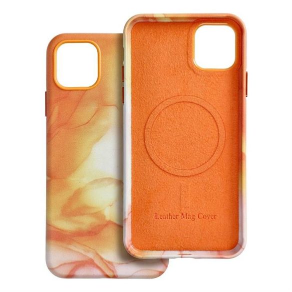 Husă din piele pentru piese pentru IPHONE 11 PRO MAX portocaliu splash