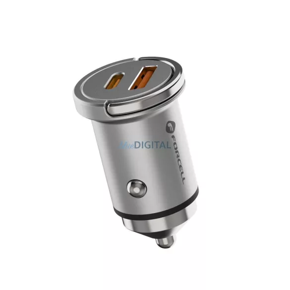 Încărcător auto FORCELL F-Energy Mini Tip C PD60W + USB QC3.0
