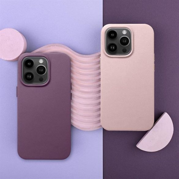 Husă Mag din piele pentru IPHONE 15 PRO violet închis