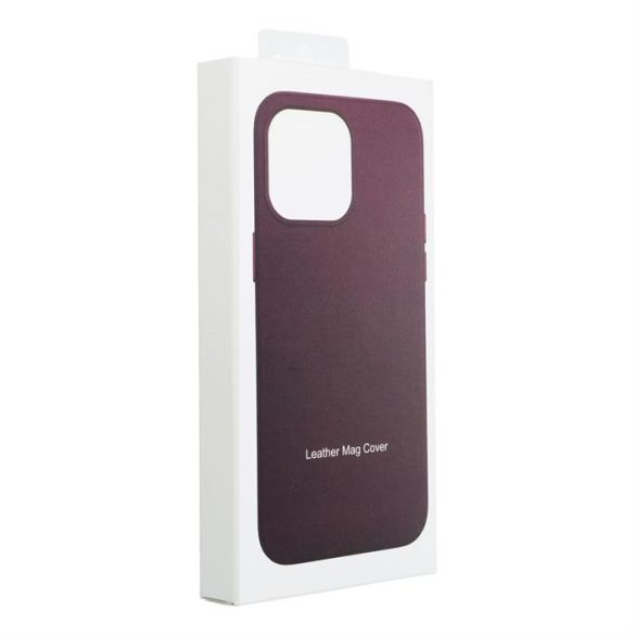 Husă Mag din piele pentru IPHONE 15 PRO violet închis