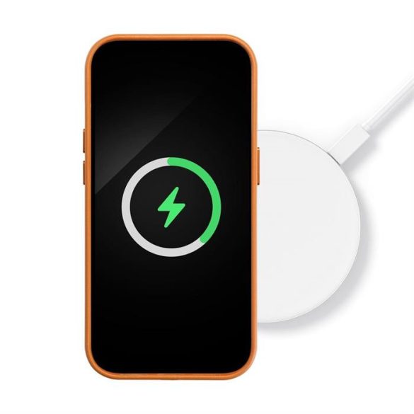 Husă din piele pentru IPHONE 15 PLUS portocaliu