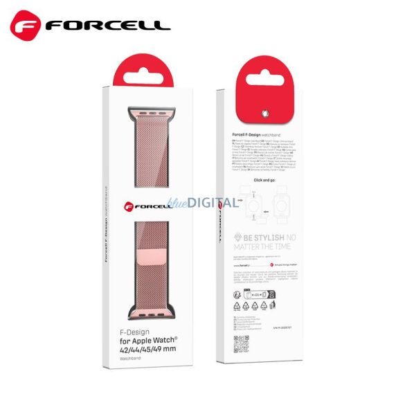 Curea FORCELL F-DESIGN FA03 pentru Apple Watch 42/44/45/49mm aur roz