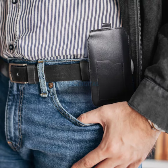 HUSĂ! - ROYAL - Buzunar universal din piele / negru - Mărimea M - IPHONE 5 / NOKIA S5610 / LUMIA 230