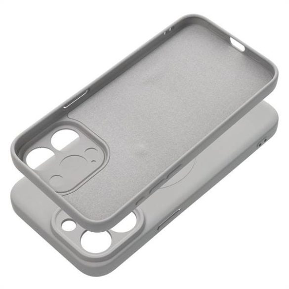 Husă din silicon Mag Cover compatibilă cu MagSafe pentru IPHONE 15 PRO MAX gri titan