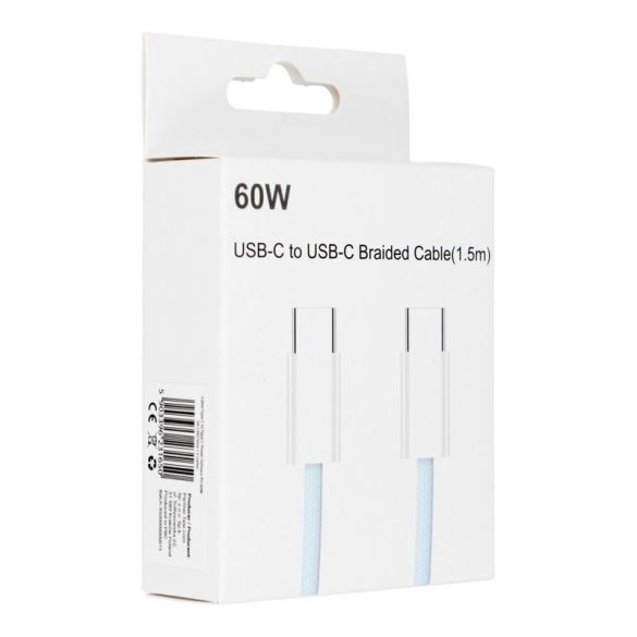 Cablu tip C la tip C cu livrare PD 60W 3A C263 albastru 1,5 m