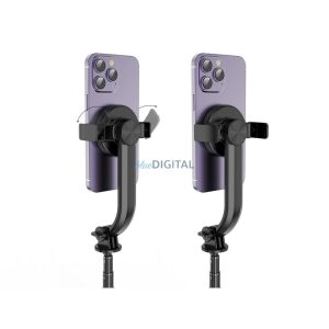 Selfie stick combinat cu trepied și telecomandă compatibil bluetooth cu MagSafe SSTR-C09 negru
