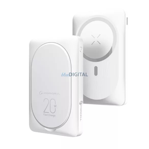 Powerbank FORCELL F-Energy MagStand F10K2 10 000mAh 20W compatibil cu MagSafe alb