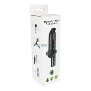 Selfie stick combinat cu trepied și telecomandă compatibil bluetooth cu MagSafe SSTR-C09 alb