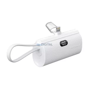 FORCELL Powerbank F-Energy Priza de alimentare F5K3 5000 mAh pentru Lightning 8-PIN PD 20W alb