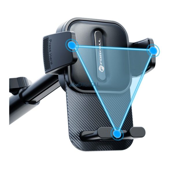 Suport auto FORCELL F-Grip Guardian pentru telefon la parbriz/consola centrală negru
