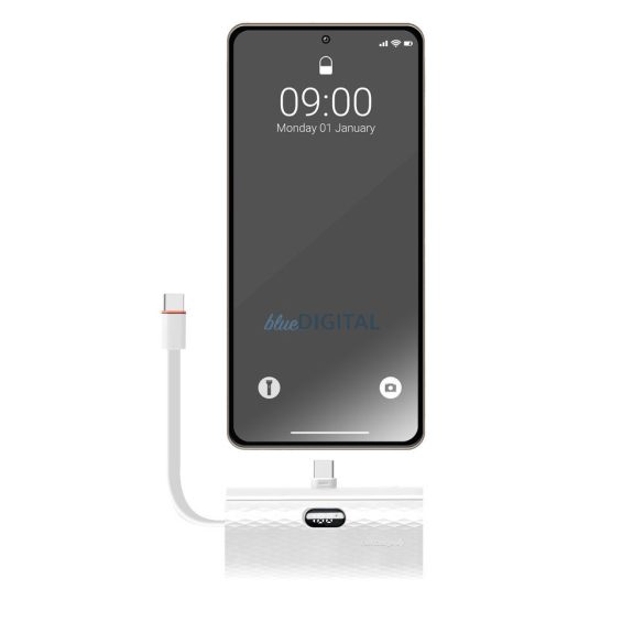 FORCELL Powerbank F-Energy Priza de alimentare F5K3 5000 mAh pentru Tip C PD 20W gri