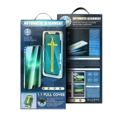   Folie securizată 5D Full Glue pentru iPhone 15 Pro Max negru + aplicator