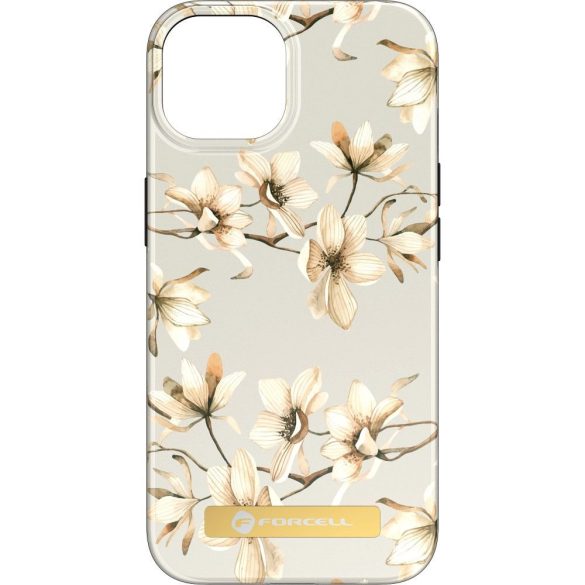 Husa FORCELL F-PROTECT Mirage compatibila cu MagSafe pentru IPHONE 15 Plus flori de primavara