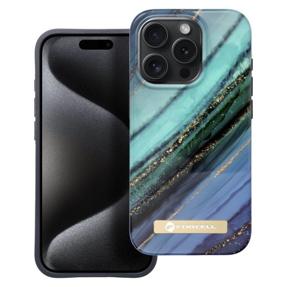 Husă FORCELL F-PROTECT Mirage compatibilă cu MagSafe pentru marmură de jad IPHONE 15 PRO