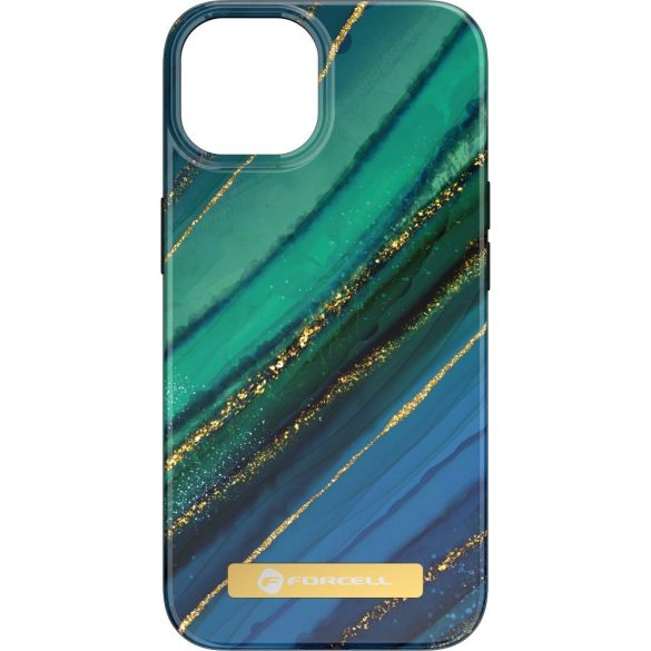 Husă FORCELL F-PROTECT Mirage compatibilă cu MagSafe pentru marmură de jad IPHONE 15 PRO