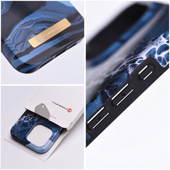 Husă FORCELL F-PROTECT Mirage compatibilă cu MagSafe pentru marmură oceanică IPHONE 15 Plus
