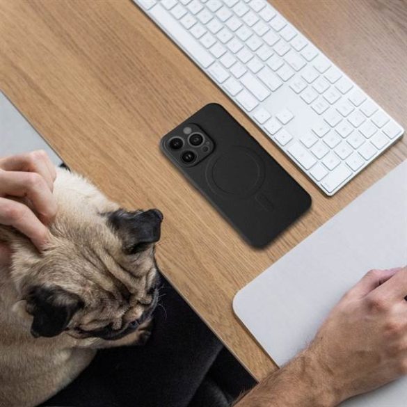 Husă din silicon Mag Cover compatibilă cu MagSafe pentru SAMSUNG S24 ULTRA neagră