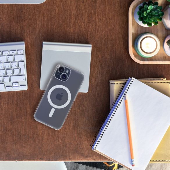 Husa FROST MAG COVER cu protectie pentru camera compatibila cu MagSafe pentru IPHONE 12 Pro Max transparenta