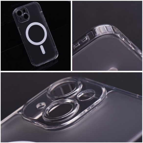 Husa FROST MAG COVER cu protectie pentru camera compatibila cu MagSafe pentru IPHONE 12 Pro Max transparenta