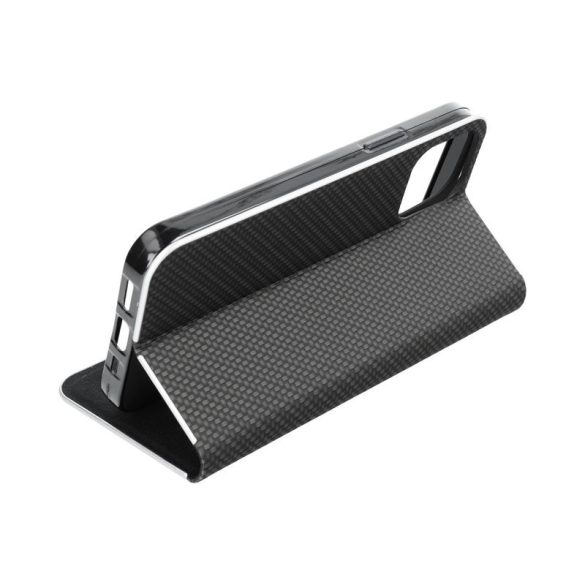 LUNA Husă tip carte Carbon pentru XIAOMI Redmi NOTE 13 PRO 4G negru