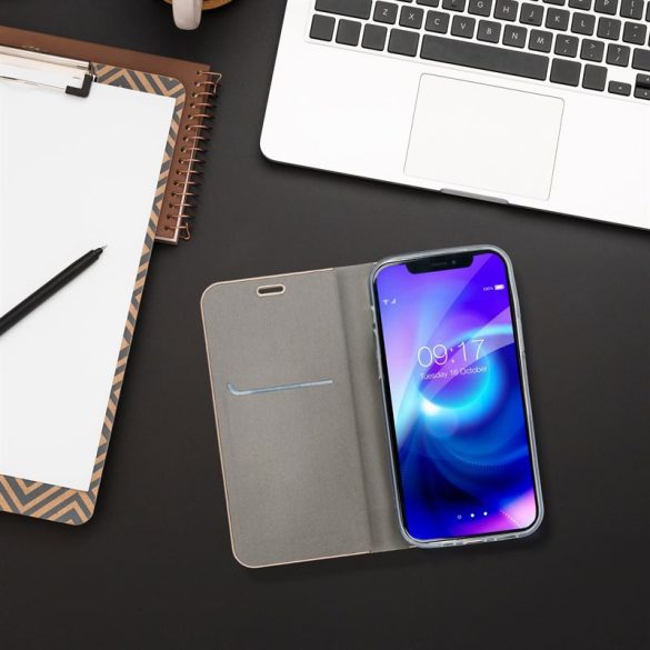 LUNA Husă tip carte Gold pentru XIAOMI Redmi NOTE 13 PRO 4G negru