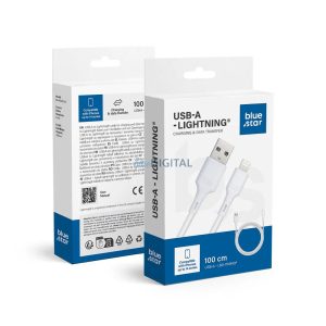 Cablu de date Blue Star - USB A la iPhone Lightning 2.4A - alb