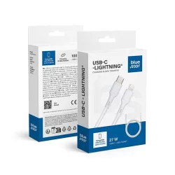   Cablu de date Blue Star - USB C la iPhone Lightning 2.4A (max 27W) - alb