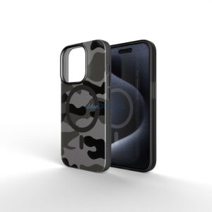Carcasă compatibilă Forcell F-Protect MagSafe pentru iPhone 16 - camuflaj gri