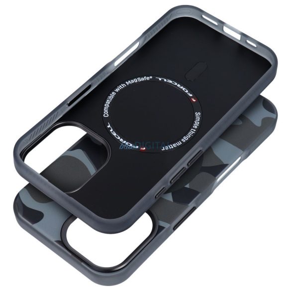 Carcasă compatibilă Forcell F-Protect MagSafe pentru iPhone 16 - camuflaj gri