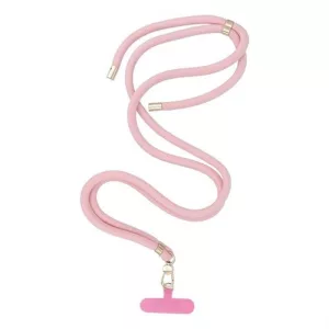 Pandantiv SWING (8mm) pentru telefon cu lungime reglabilă / lungime cablu 165 cm (max 82,5 cm în buclă) / pe umăr sau gât - roz deschis