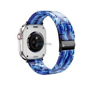 Forcell F-Design FA4 curea de înlocuire model marmură Apple Watch 42 / 44 / 45 / 49 mm - albastru
