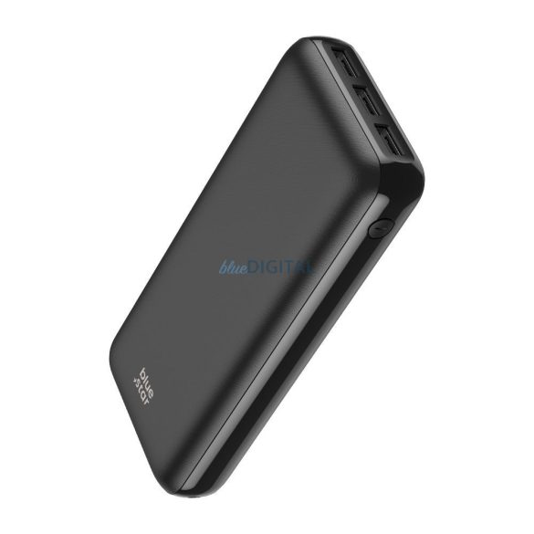 Blue Star W2027 powerbank cu conexiune 2xUSB-A și 1xUSB-C + cablu USB-A - Type-C 30 cm 20000mAh 2.1A - negru