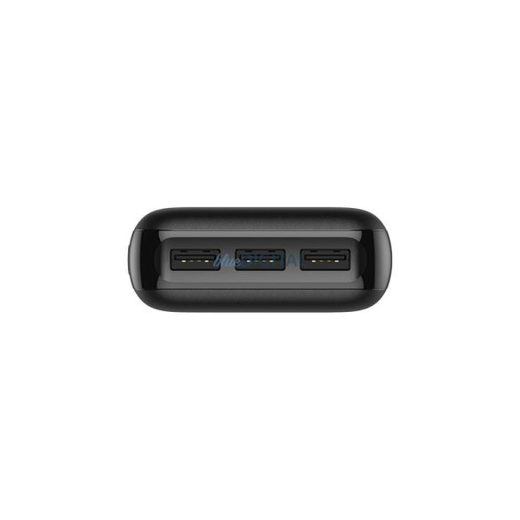 Blue Star W2027 powerbank cu conexiune 2xUSB-A și 1xUSB-C + cablu USB-A - Type-C 30 cm 20000mAh 2.1A - negru