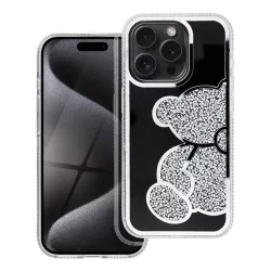 HUSĂ! - Husa TEDDY BEAR pentru IPHONE 15 Pro argintie