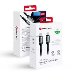   Forcell C259 F-Energy Type-C - Lightning cablu 3A 27W PD 1.2m - negru
